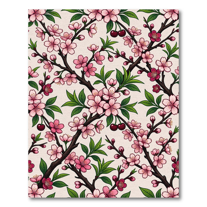 Pink Cherry Blossoms Branches Rug
