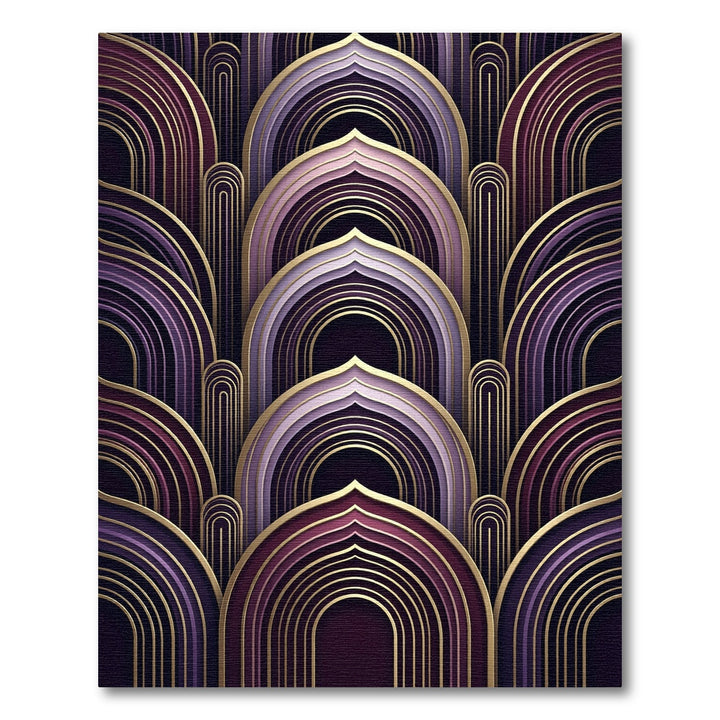 Art Deco Purple Gold Arch Rug