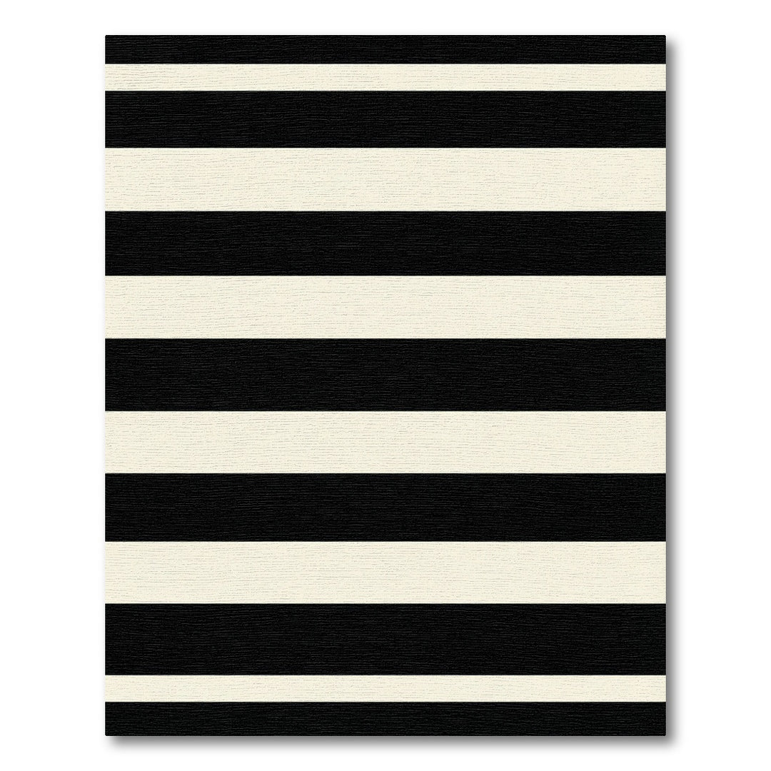 Thin Black Cream Horizontal Bands Rug