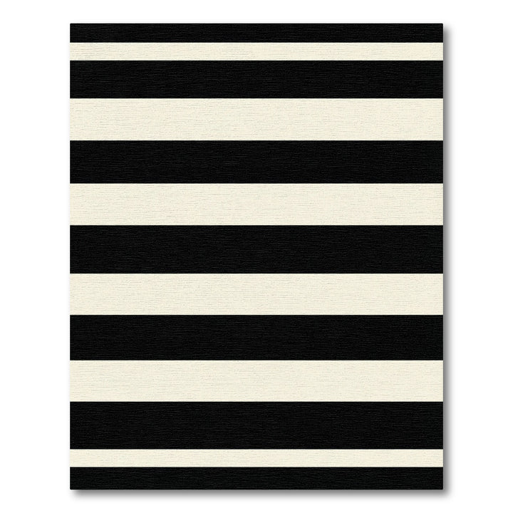 Thin Black Cream Horizontal Bands Rug