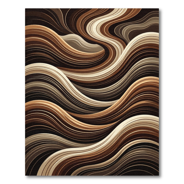 Earthy Tones Swirling Layered Waves Rug