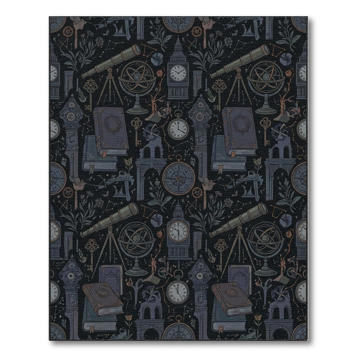 Dark Academia Celestial Telescope Globe Rug