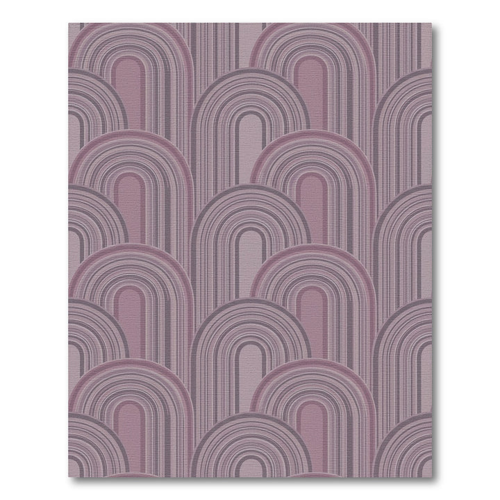 Plum Abstract Rainbow Arch Repeat Rug