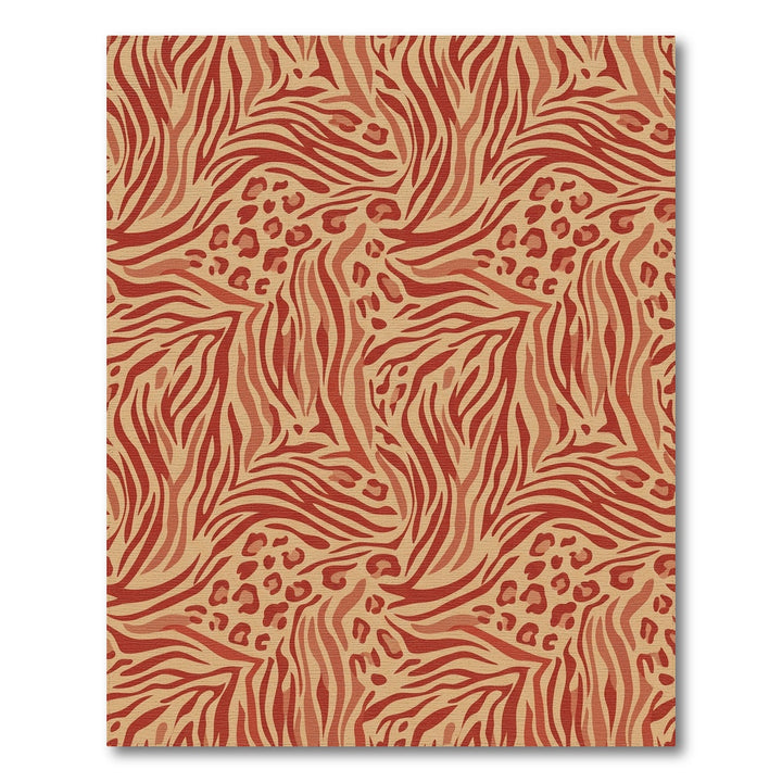 Red Zebra Leopard Animal Print Rug