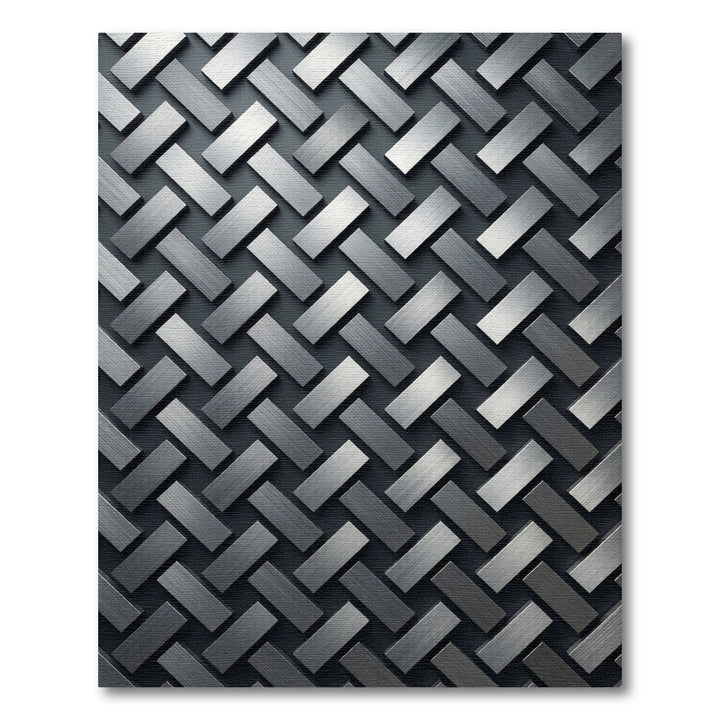 Brushed Metal Herringbone Rug