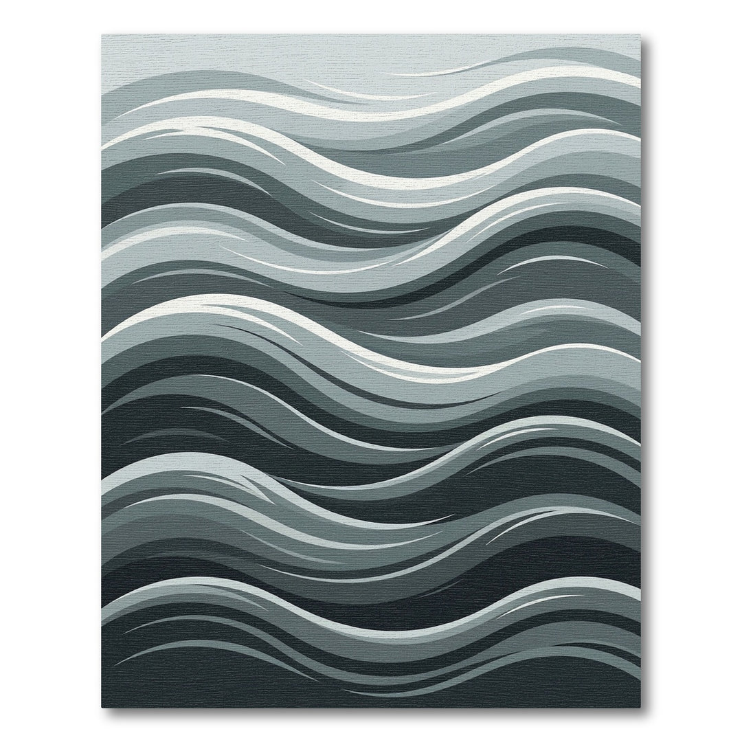 Abstract Grayscale Flowing Waves Rug