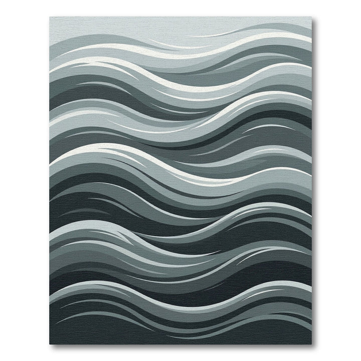 Abstract Grayscale Flowing Waves Rug