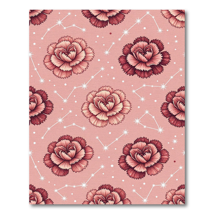 Pink Floral Constellation Garden Rug