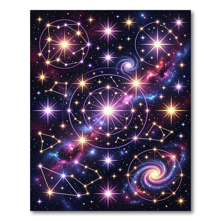 Cosmic Starburst Constellation Swirl Rug