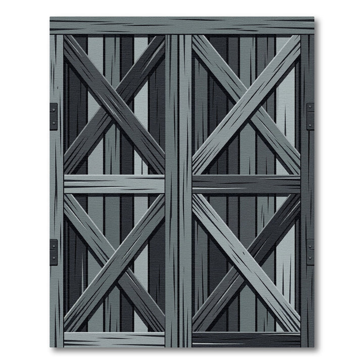 Dark Gray Rustic X-Frame Wood Rug