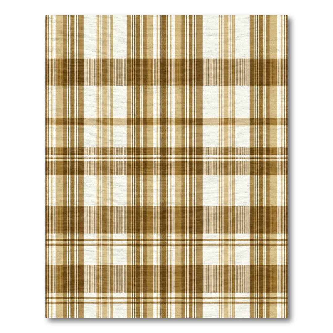 Brown Tan Plaid Tartan Rug