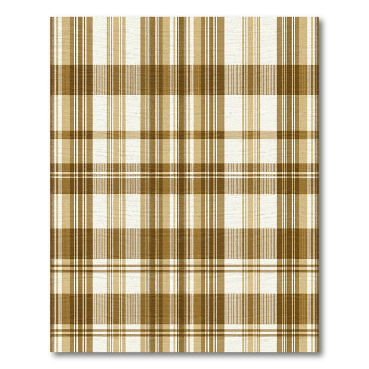 Brown Tan Plaid Tartan Rug