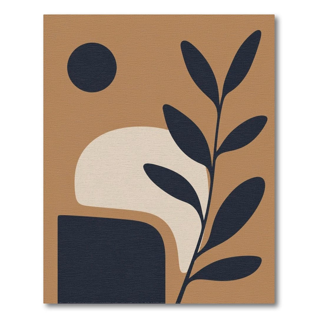 ODIKA Brown Abstract Leaf Area Rug