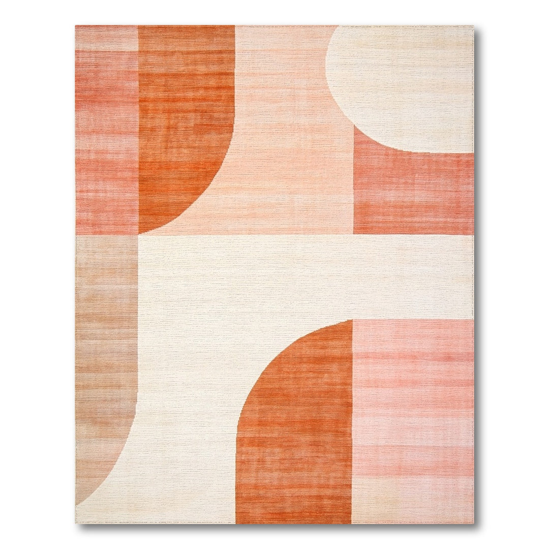 Orange Geometric Area Rug
