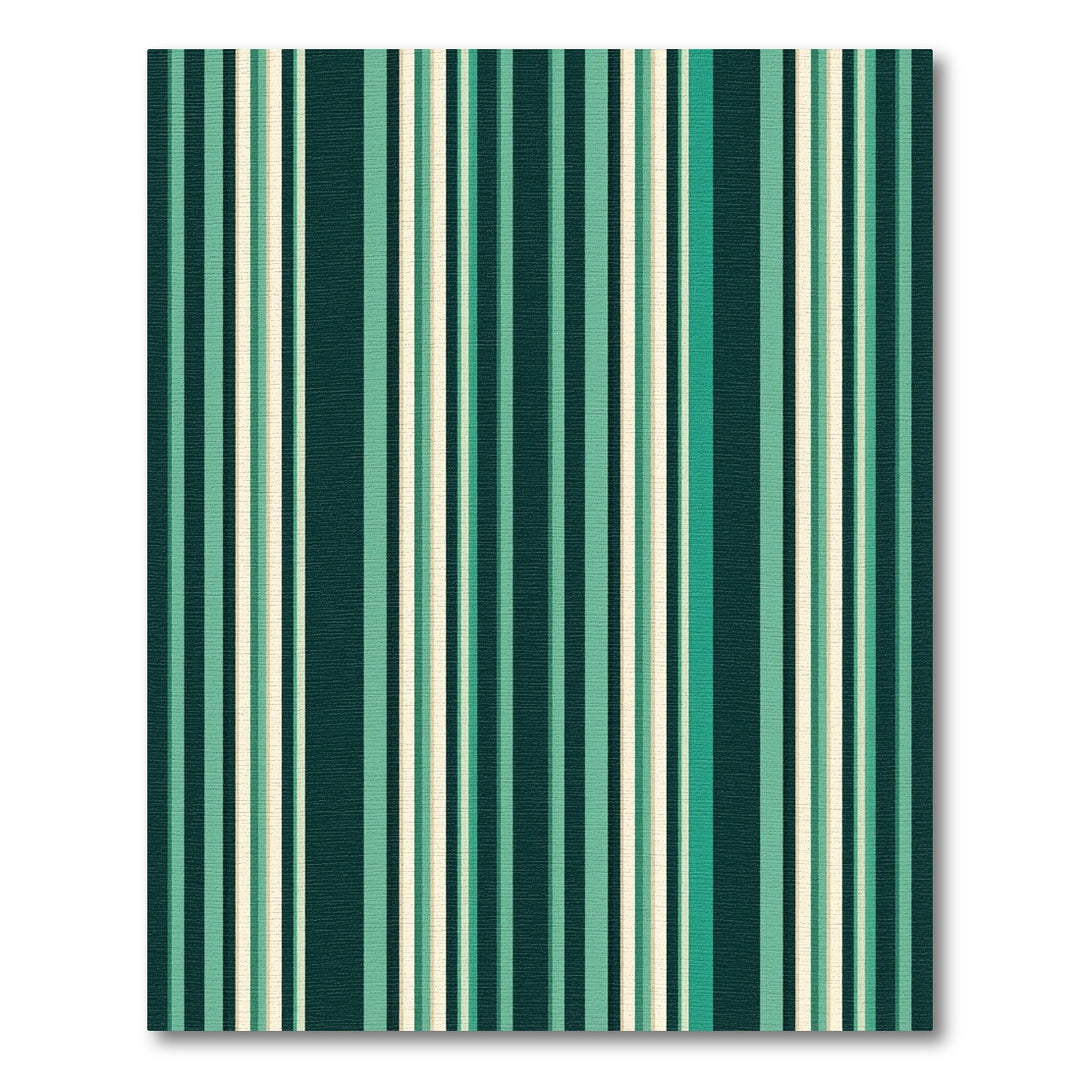 Dark Teal Cream Vertical Stripes Rug