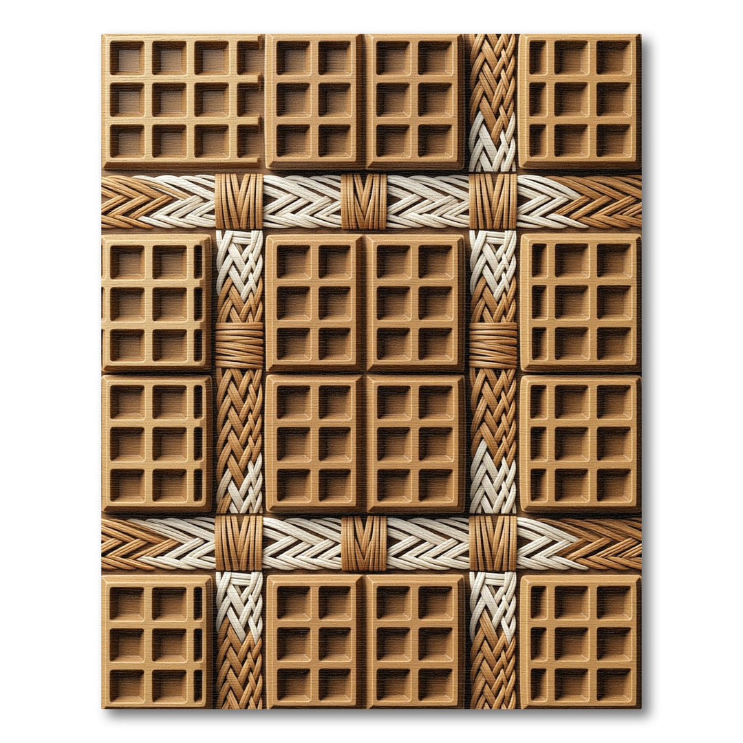 Golden Waffle Weave Texture Rug