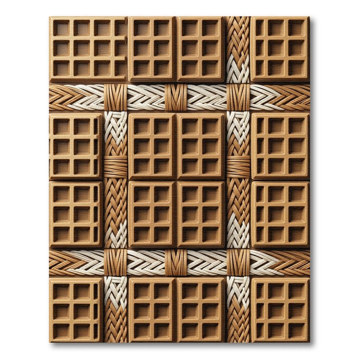 Golden Waffle Weave Texture Rug