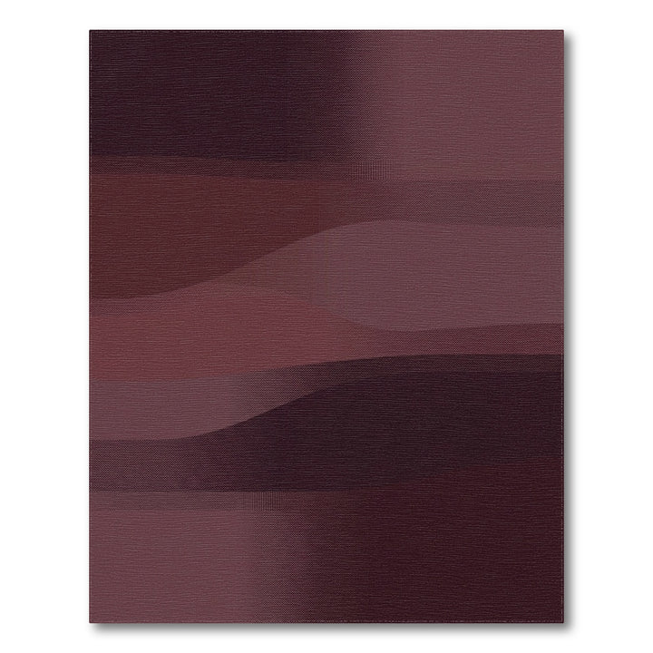 Deep Burgundy Abstract Layered Wave Rug