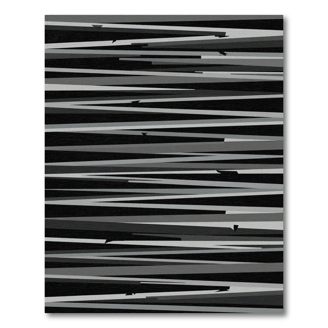 Monochrome Jagged Line Abstract Rug