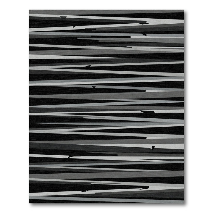 Monochrome Jagged Line Abstract Rug