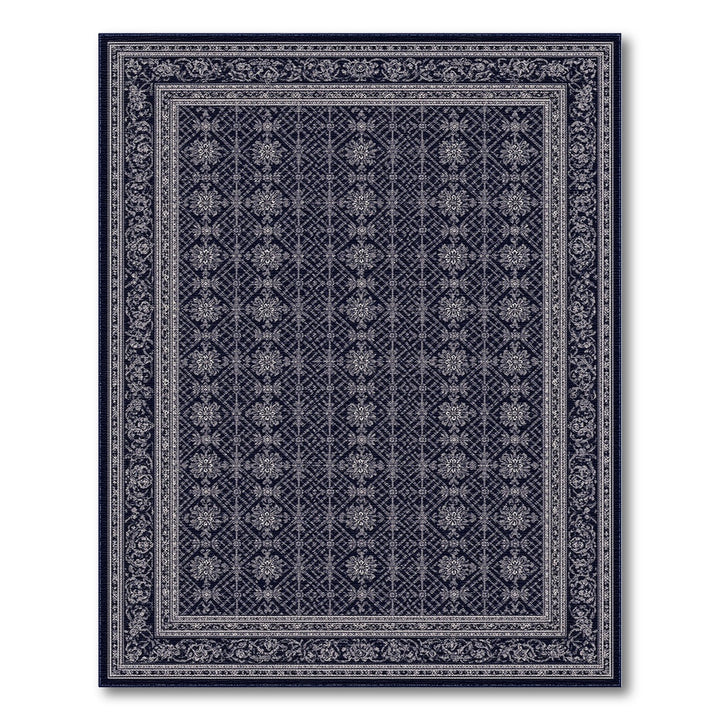 Navy Blue Persian Medallion Area Rug