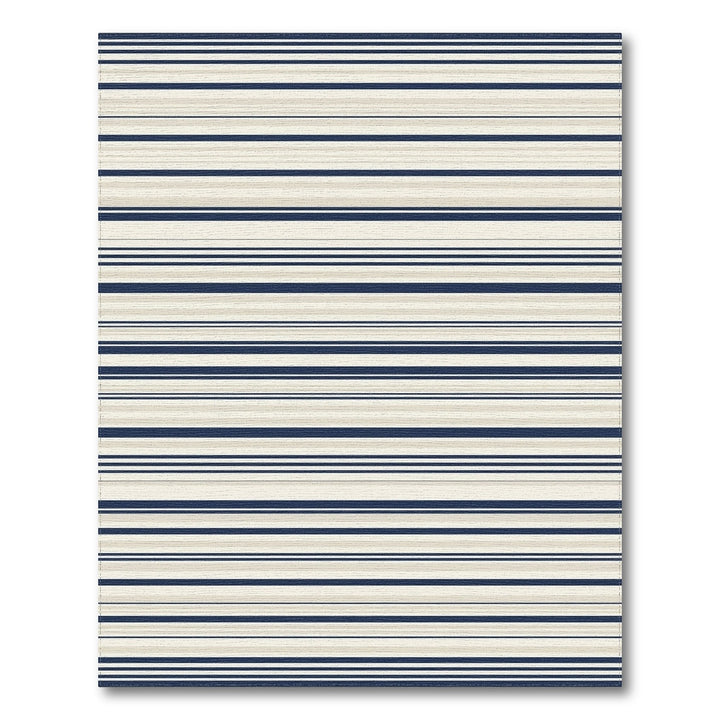 Navy Beige Thin Stripe Rug