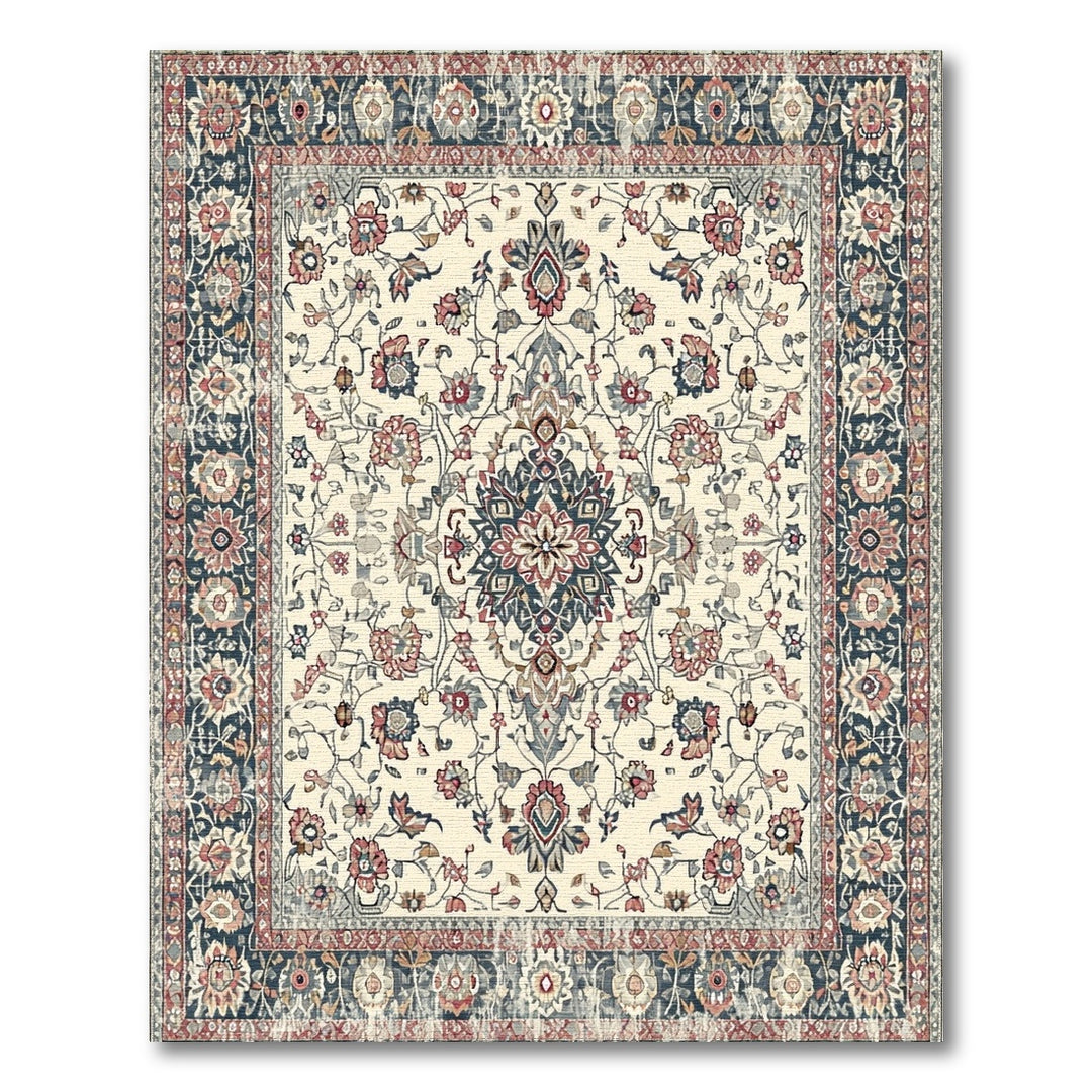 Multi-color and Patterns Traditional Persian Traditional Persian Floral Medallion Area Rug