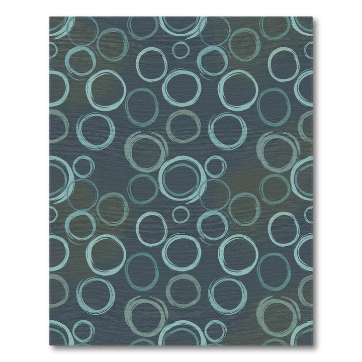 Ocean Teal Scribbled Circles Rug