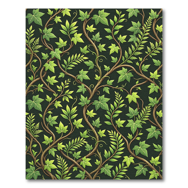 Lush Green Ivy Vine Botanical Rug