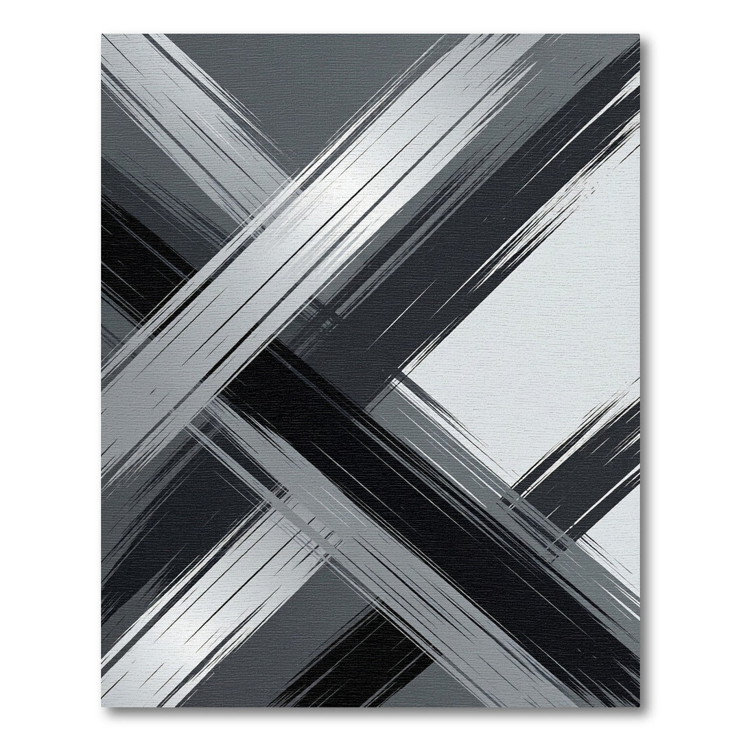 Monochromatic Brushed Metal Diagonal Stripes Rug