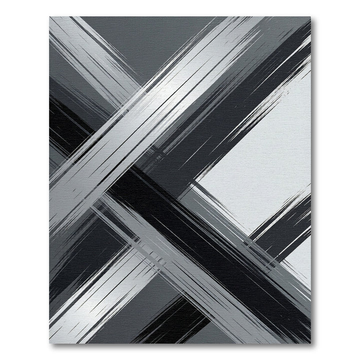 Monochromatic Brushed Metal Diagonal Stripes Rug