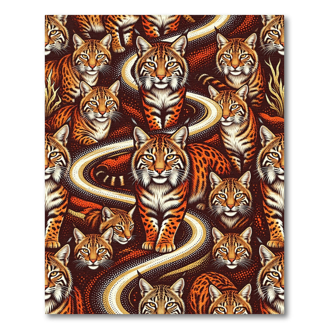 Vibrant Orange Lynx Swirl Rug