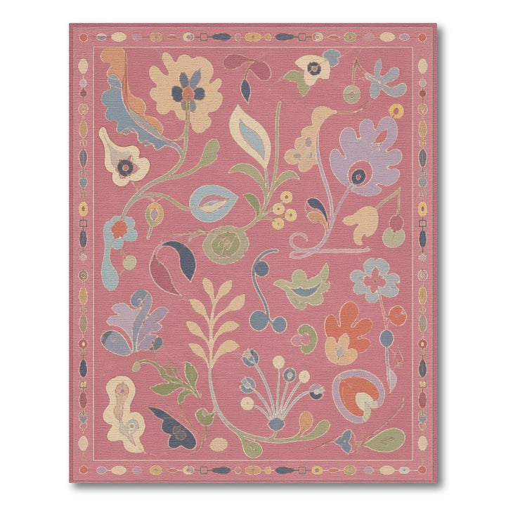Pink Floral Vintage Area Rug