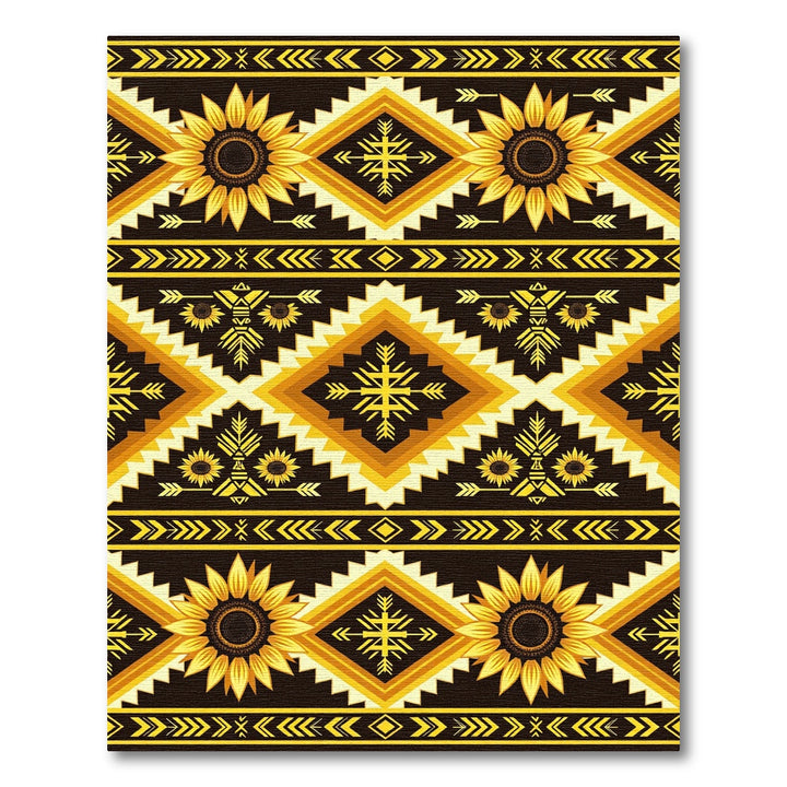 Sunny Sunflower Geometric Boho Rug