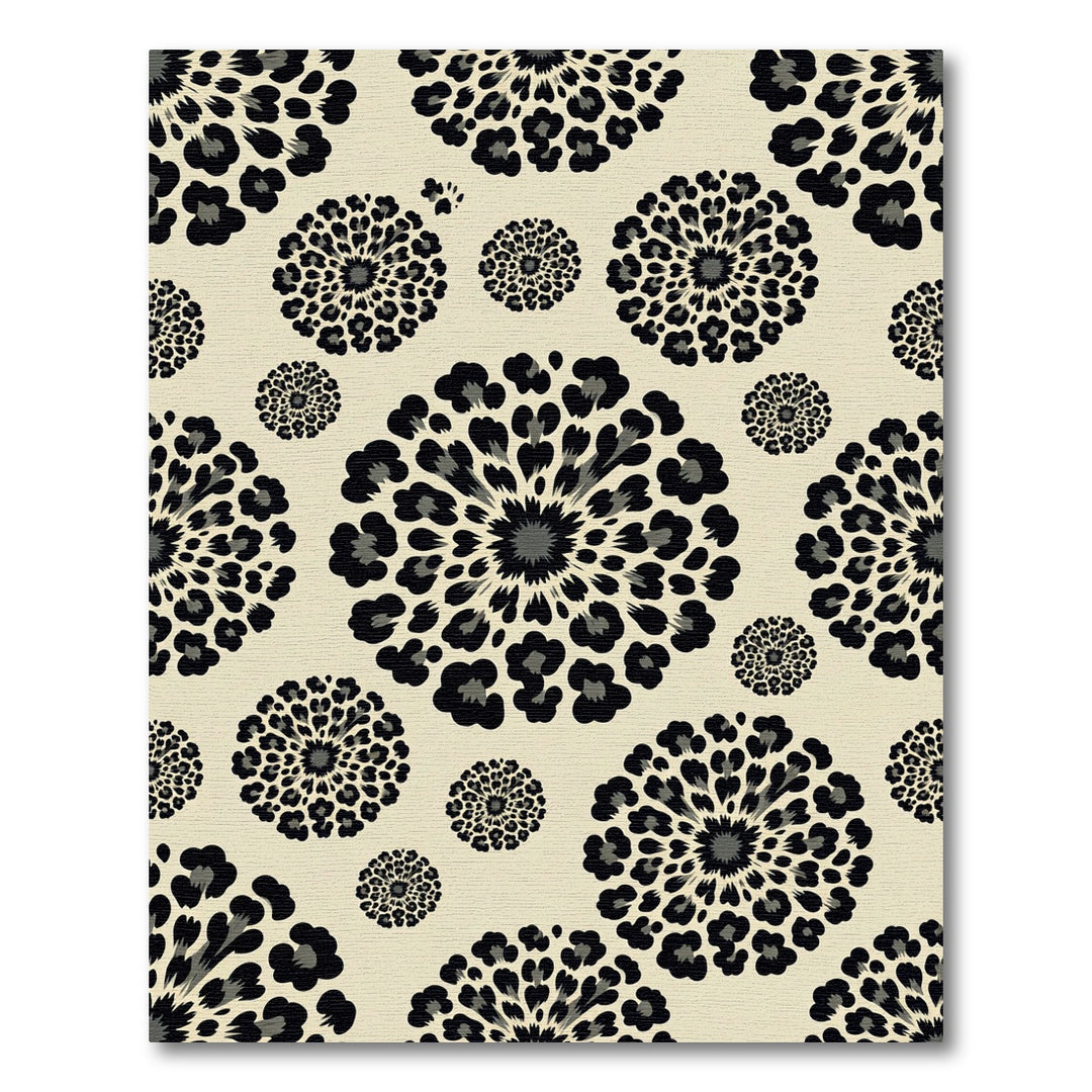 Exotic Black Animal Spot Mandala Rug
