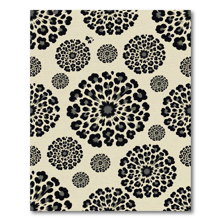 Exotic Black Animal Spot Mandala Rug