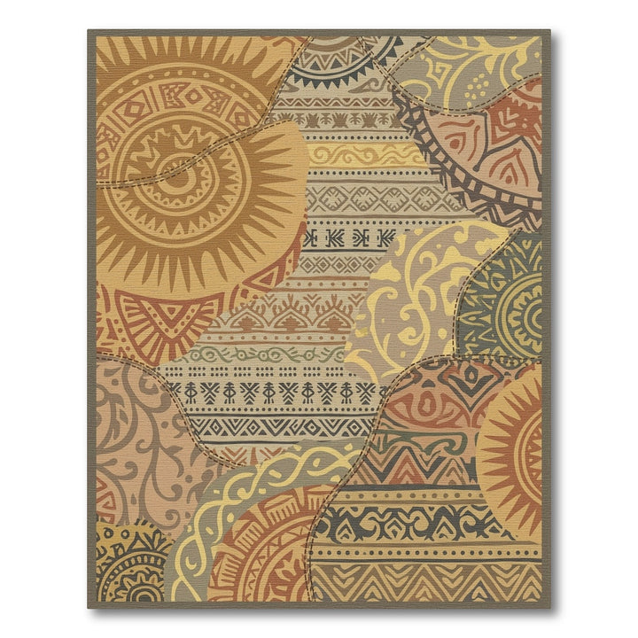 Terracotta Earth Tones Patchwork Medallions Rug