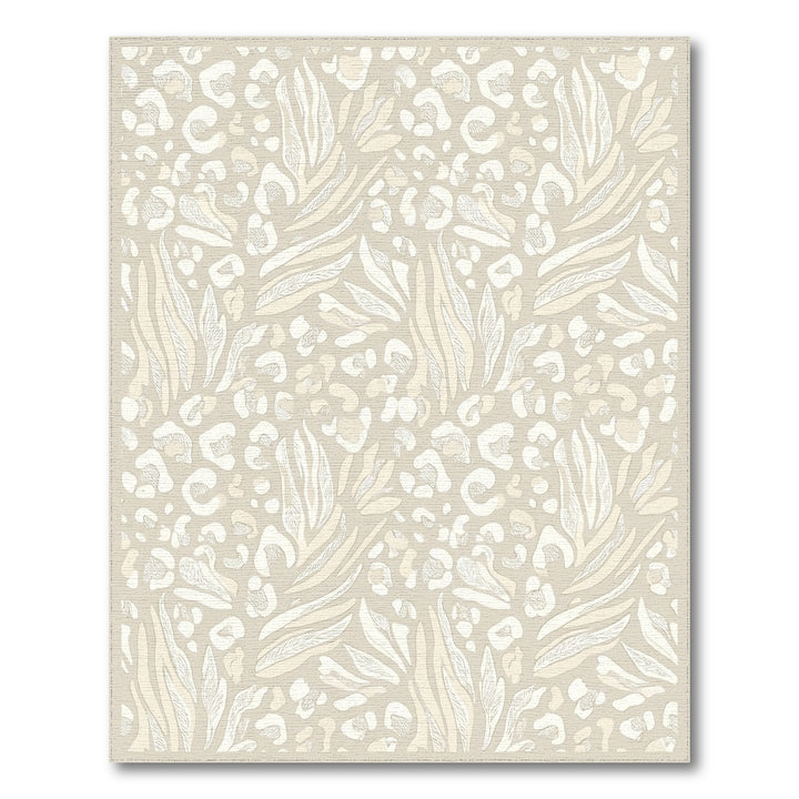 Neutral Beige Zebra Leopard Mix Rug