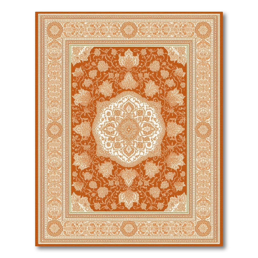 Orange Persian Floral Medallion Orange Area Rug