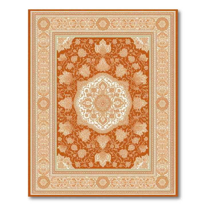 Orange Persian Floral Medallion Orange Area Rug