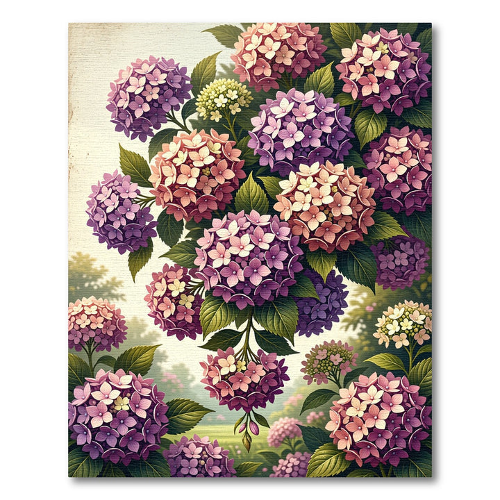 Vintage Hydrangea Floral Garden Rug