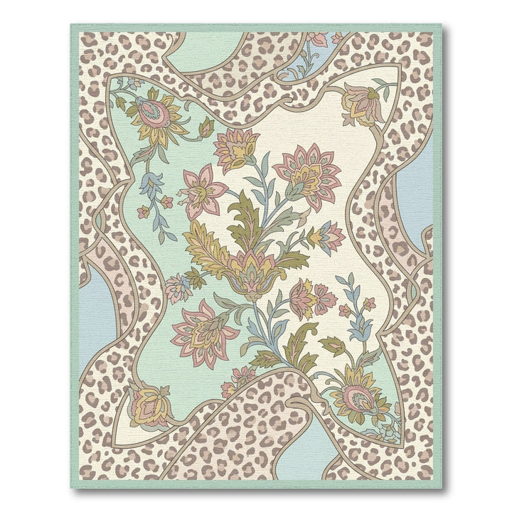Floral Leopard Patchwork Medallion Rug