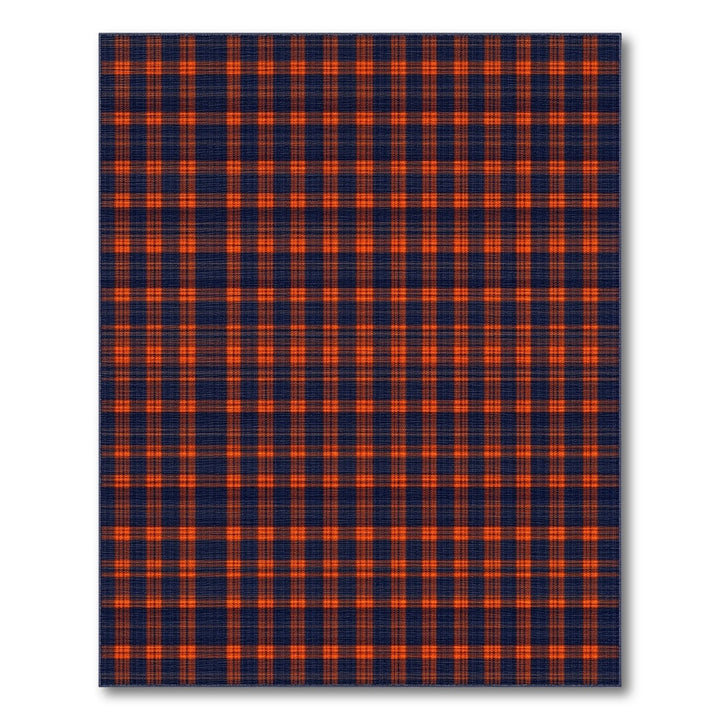 Navy and Orange Plaid Area Rug
