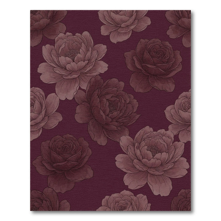 Deep Rose Floral Arrangement Rug