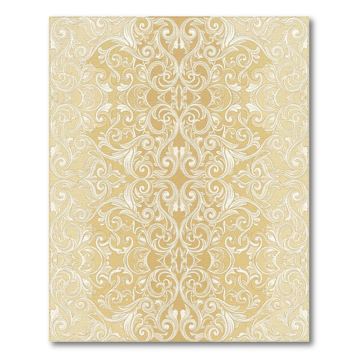 Golden Rococo Scrollwork Tapestry Rug