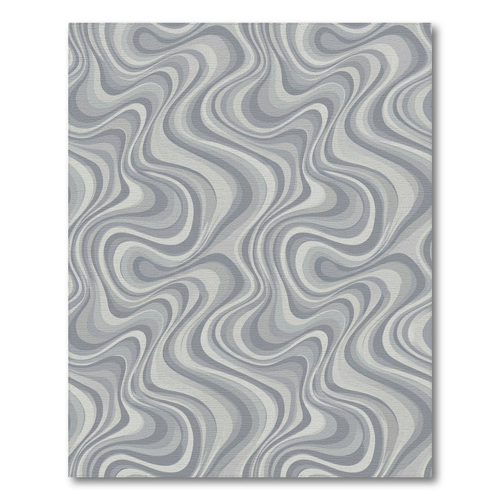 Cool Gray Swirl Abstract Rug