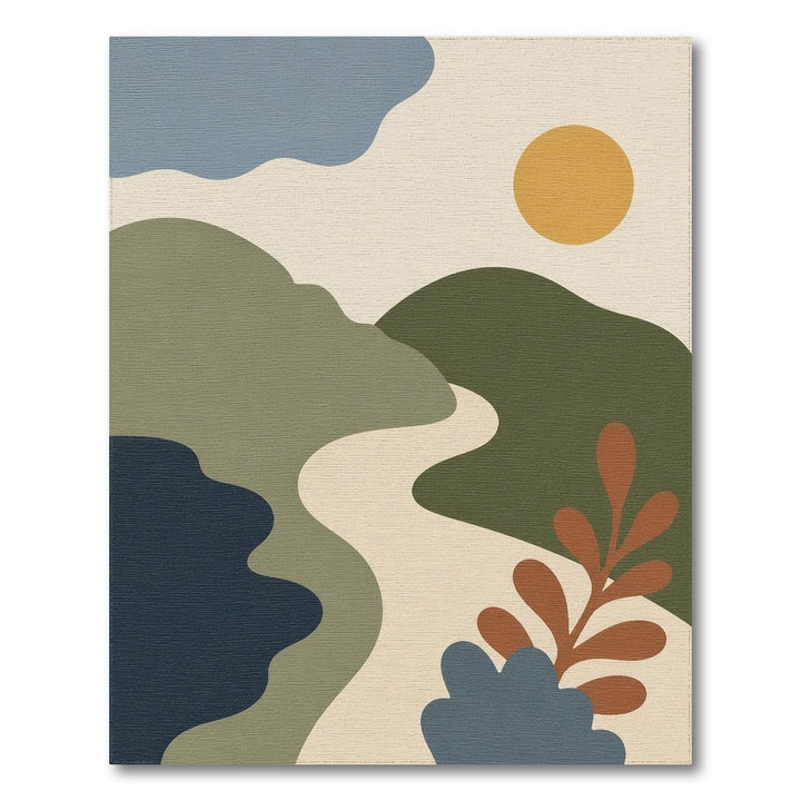 Abstract Landscape Washable Area Rug