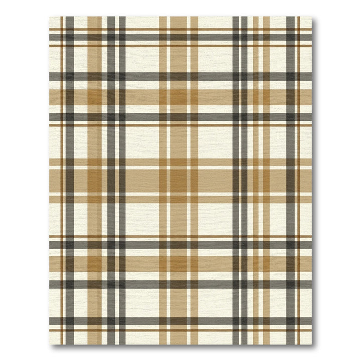 Warm Brown Beige Tartan Plaid Rug