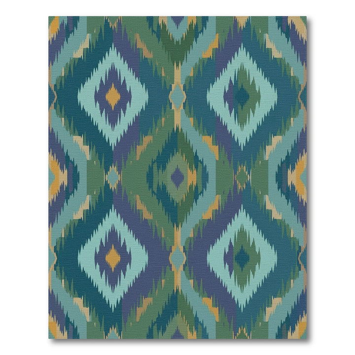 Teal Indigo Diamond Ikat Rug