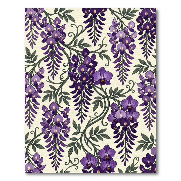 Purple Wisteria Orchid Botanical Rug